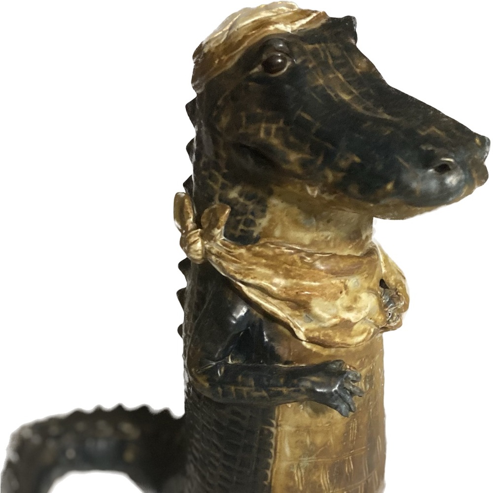 Alligator handmade of pottery. He’s adorable!